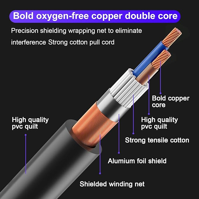 DMX Cable 3.9 ft, 6 Pack Flexible 3 Pin XLR Male to Female Cable Wire for Stage Lighting Signal XLR Connection Stage Light Wire for Par Light Moving Head Spotlight Input & Output