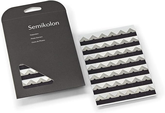 Semikolon - Self-Adhesive Photo Corners for Albums, 252 Pieces, Silver