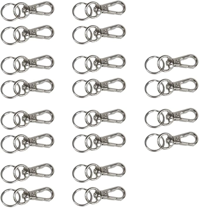 Foto&Tech Small Quick Release Adapter Clip for Camera with Round Lugs for Camera Strap, 33lb Breaking Force (10 Pieces, Silver)