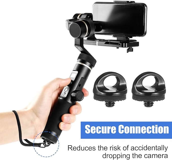 1/4" Camera Neck Strap Screw Holder, 2PCS 1/4-20 Quick Install Metal Screws Connecting Adapters with Rubber Washer for Quick Release or Installation of Wristband Sling