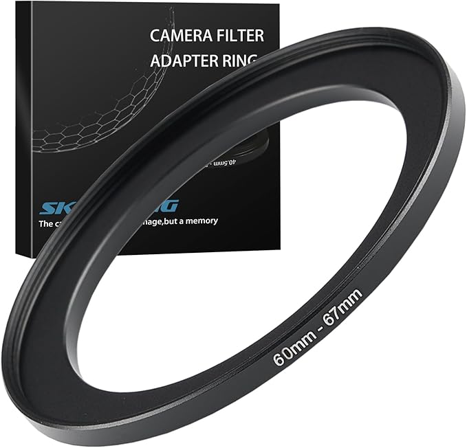 60mm to 67mm Step up Ring Filter Adapter Metal Ring Step up Rings Adapter Filter Compatible with All 67mm UV,CPL,ND,Lens Hood,Threaded Lens ect (60mm to 67mm)