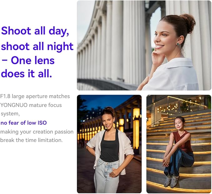 YONGNUO 35MM F1.8 E Mount Lens, STM Auto Focus Prime Lens, f/1.8 Lens for Sony E Mount APS-C Mirrorless Cameras ZV-E10 A6000 Series