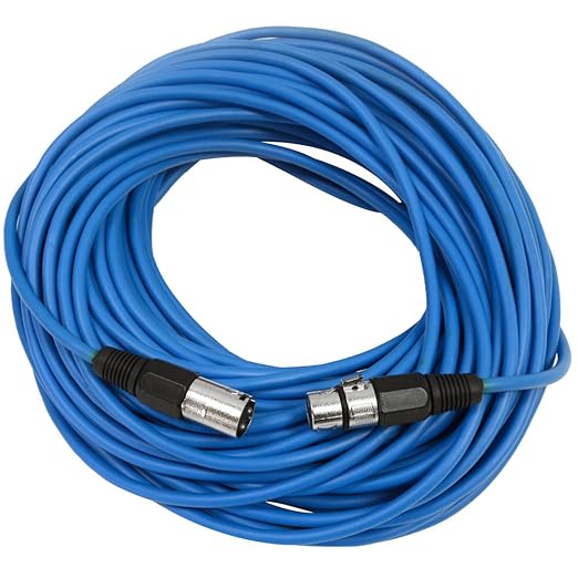 Seismic Audio - SAXLX-100-6 Pack of 100' Blue XLR Male to XLR Female Microphone Cables - Balanced - 100 Foot Patch Cords