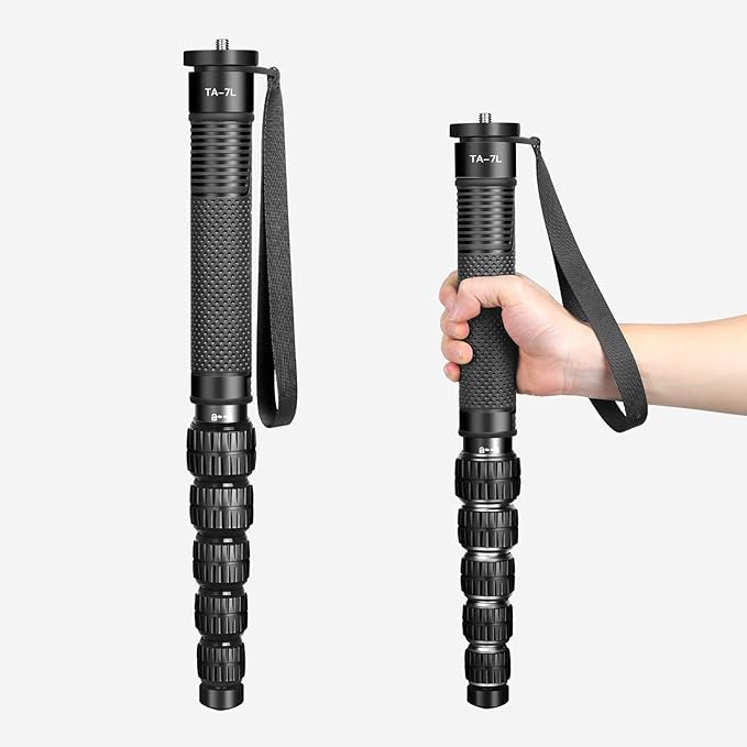 TONYBOO 68.5” Monopod for Camera, Φ36mm 6-Section Aluminum Camera Monopod Stand, with Wrist Strap, Rubber Grip, Twist Locks, Compatible with Photography DSLR Camera Mirrorless, Max Load 40 lbs - TA-7L