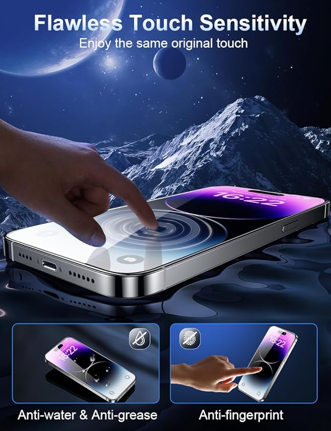 ruwa 2-Pack Screen Protector Compatible for iPhone 14 Pro Max(6.7Inches)