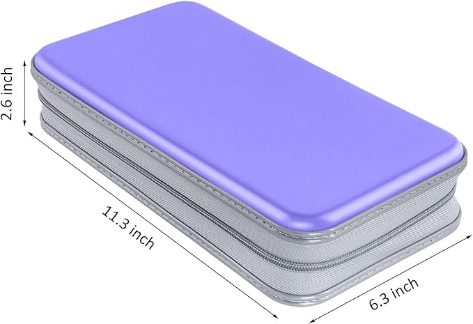 80 Capacity CD/DVD Case Holder, Hard Plastic CD DVD Disc Cases Storage Binder for Car Home Office Travel (Lavender)