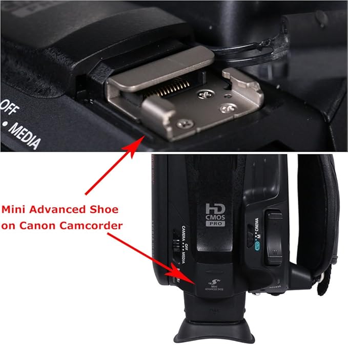 JJC Microphone & LED Light Shoe Adapter Converter for Canon VIXIA HF G20 HF G21 HF G30 HF G40 HF G50 HF G26 GX10 HF S20 HF S21 HF S30 HF S200 HF21 HF200 & More Canon Camcorder with Mini Advanced Shoe