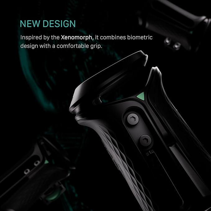 Tilta Xeno Side Handle for Filmmakers & Cameras - Titanium Gray | Secure Connection & Helps Prevent Rotation | Adjustable Height | Textured Silicone Grip | Easy Assembly (1/4″-20 w/Locating Pins)