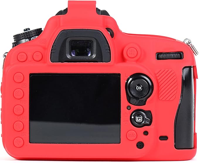 Surpassed Professional Secure Silicone Camera Cases Bag Housing Rubber Body Skin for Nikon D610 D600 DSLR Camera Protective Case (Red)