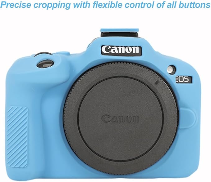 Pocoukate Case for Canon EOS R100 Camera, Soft Silicone Protective Cover Skin with EOS R100 Screen Protector Accessories for Canon EOS R100 Mirrorless Camera Silicone Case - Blue