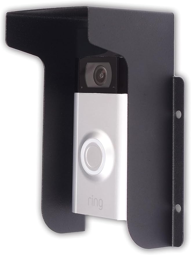 Doorbell Rain Cover Ring Doorbell Anti-Glare, Steel Weather-Blocking Cover Glare Sun Shade Protection for Most Video Doorbells