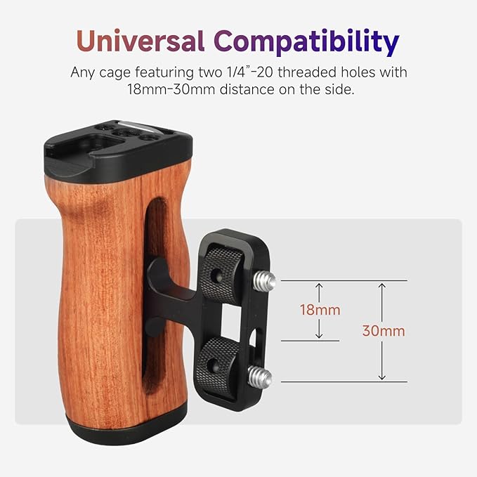 Accsoon CineView M7 Pro Side Handle Handgrip Mini with 1/4" Screw, Up/Down Adjustable 35mm Camera Handles Built-in Wrench, for CineView M7/Smartphone/iPad/Monitor/Camera Cages Side Handles (1 Pair)