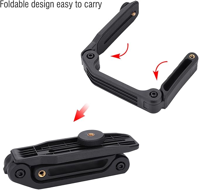 UGrip Video Filming Camera Handle, Handheld Stabilizer Holder Grip for DSLR and Digital Video Camera, Foldable U Shape Design with Built in Hex Wrench and Universal Screw HOL