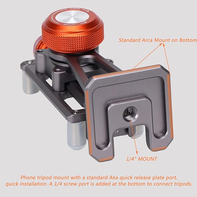 Metal Cell Phone Tripod Mount, Smartphone Tripod Mount Adapter with Cold Shoe, Cell Phone Stand Holder Clamp for iPhone 6 7 Plus 11 12 13 Pro Samsung Google