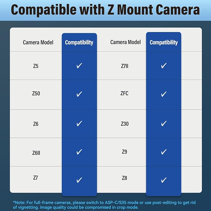 SIRUI 20mm T1.8 1.33X Anamorphic Lens, S35 Autofocus Lens for Z Mount Cameras, Z5, Z50/50II, Z6 Series, Z7/7II, ZFC, Z8, Z9 (Blue Flare)