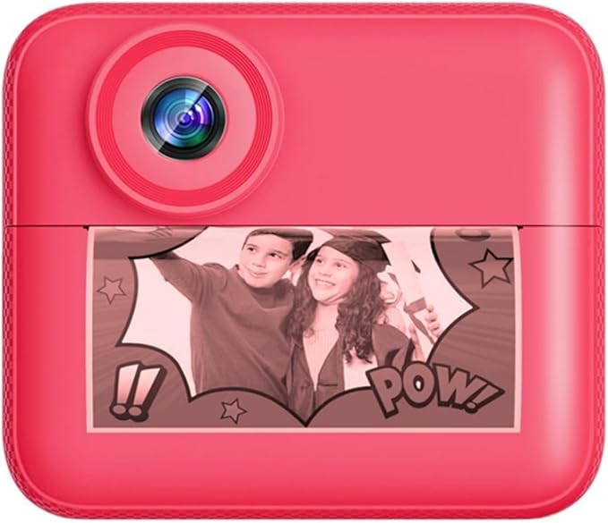 Kids Camera Instant Print, 2.4 Inch Screen Instant Camera,1080P HD Kid Camera Instant Printing with Print Paper and 32GB SD Card,Christmas Birthday Gifts (Pink)