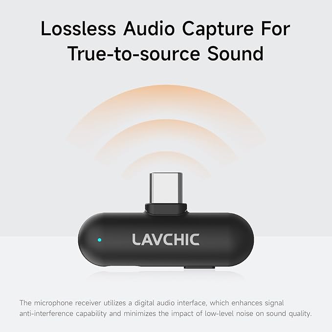 Mini Lavalier Microphone for iPhone Android Computer with Charging Case USB C Phone Mic for Vlogging Video Audio Recording Wireless Microphone AI Noise Reduction