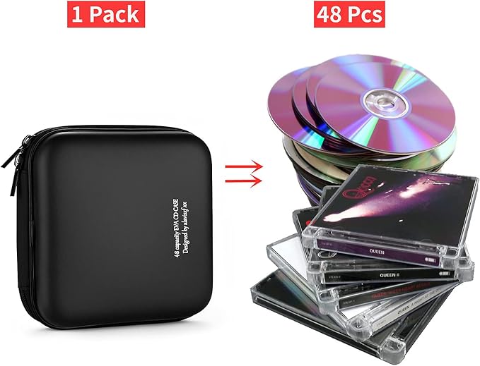 DVD Case, EVA CD Case Holder Storage Organizer Portable Protective DVD Wallet Holder for Car
