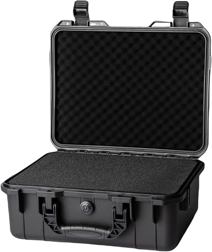 Moubruk Hard case Waterproof Hard Case with DIY Customizable Foam Insert Portable Protective for Camera Drones Equipments Tools Test Instruments 16.9''x13.7''x7.1''