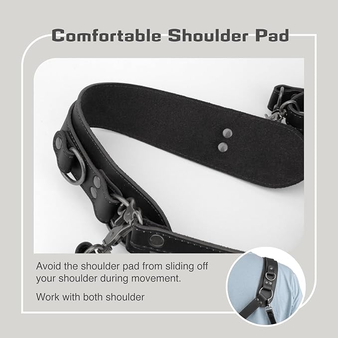 Leather Camera Harness for 1 Camera,Single Camera Strap for Photographers,Camera Shoulder Strap Quick Release DSLR
