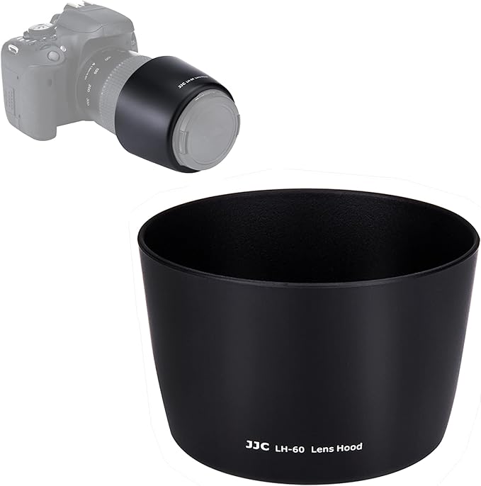 Reversible ET-60 Lens Hood Shade Protector for Canon EF 75-300mm f/4-5.6 III USM & EF-S 55-250mm f/4-5.6 is II & RF 75-300mm F/4-5.6 On 5D Mark IV III 7D 6D Mark II 90D 80D Rebel T8i T7i T7