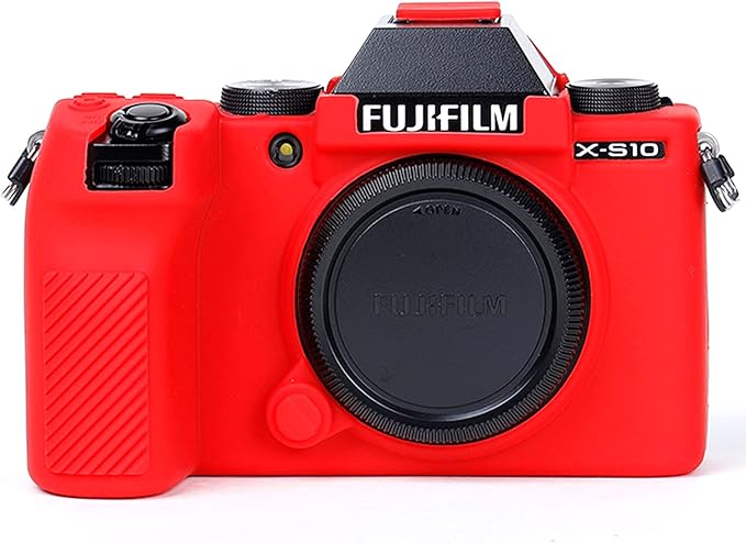 Professional Secure Silicone Camera Cases Bag Housing Rubber Body Skin for Fujifilm X-S10 Mirrorless Camera Fuji XS10 Protective Case (Red)