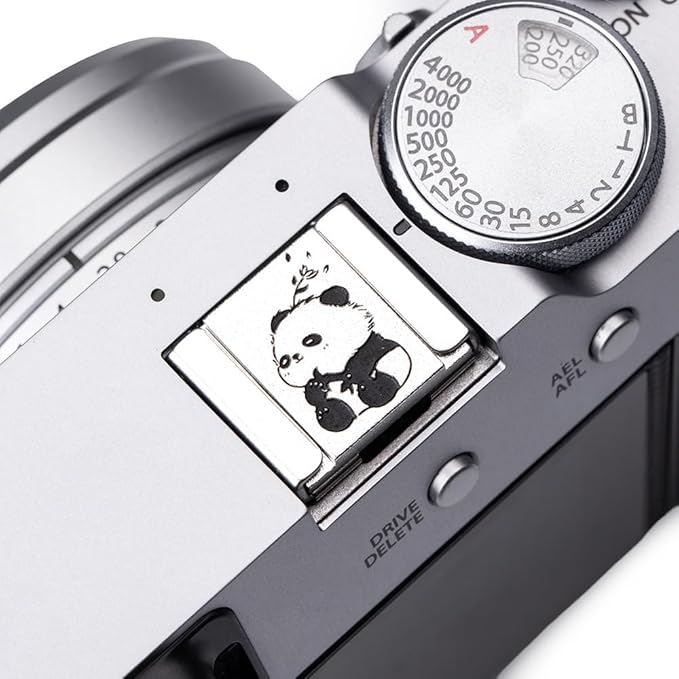 Camera Metal Hot Shoe Cover Protector Cap for Z7/Z9/Z8/Z30/Z50 for FUJIFILM X100VI X100V X-M5 X-E5 X-Half XT5 (Panda in The Wind)