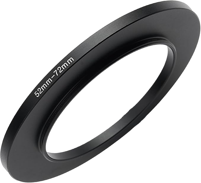 52mm to 72mm Step-up Adapter Rings Filter Adapter Black Metal Step Down Filter Ring Adapter Compatible with All Brand UV CPL ND Camera Lens Filter Stepping Rings (52mm-72mm)