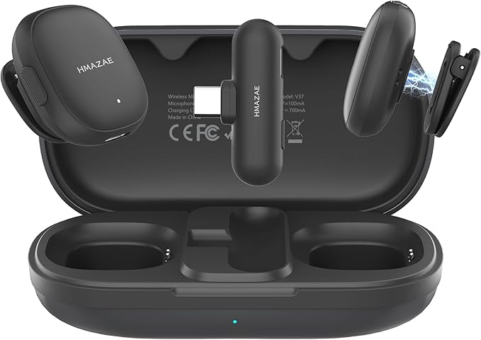 Mini Microphone for iPhone/iPad/Android, Professional Wireless Lavalier Microphone with Charging Case, USB-C Plug-Play, 3-Mode AI Denoise for Video Recording/Vlogging/YouTube/TikTok