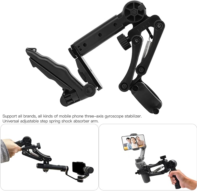 Gimbal Stabilizer for Smartphones, 3 Axis Phone Gimbal, Anti Shock Flexible Extension with Bracket Holder, Universal Handheld Z Axis Stabilizer for Vlog Live Streaming Video