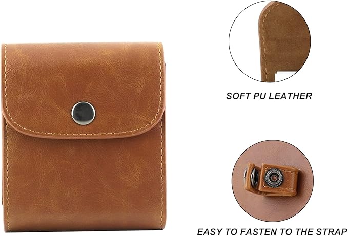 WOGOZAN SQ Photo Pouch Album for Fujifilm Instax Square SQ40 SQ1 SQ20 SQ10 SQ6 SP-3 Instant Camera Film 2.9x3.4 Inch Film Accessories Case Bag with Soft PU Leather Material (Brown)