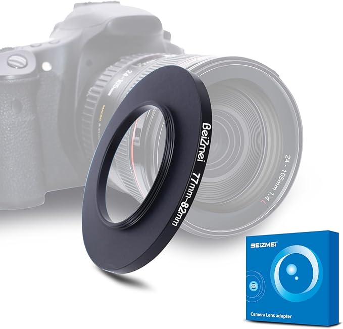 77mm to 82mm Camera Filters Ring,Filters Ring Compatiable All Brands Ø77mm Lens to Ø82mm Camera Accessory.Made of CNC.
