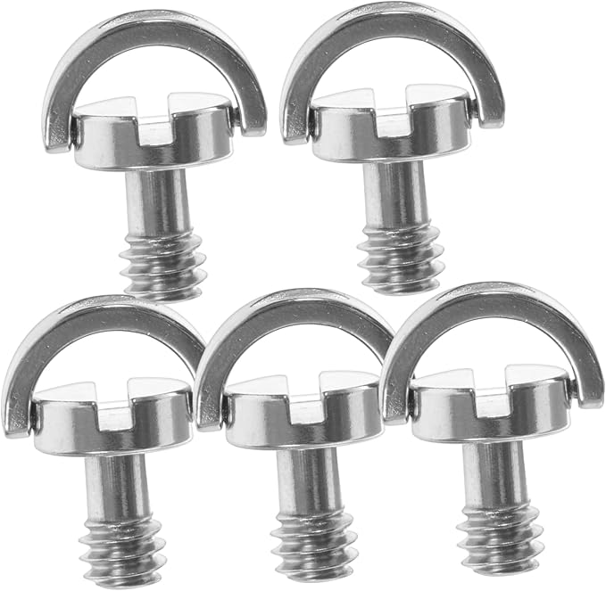 Generic 5pcs D-Ring Camera Screws Tripod Mounting Screws Quick Release Clamp for Camera Tripod