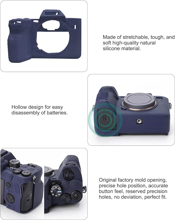 PULUZ Digital Camera Case for Sony A7 IV,Anti-Scratch Soft Silicone Protective Camera Case Camera Skin Case Cover (Blue)