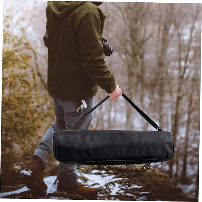 Tripod Carrying Case Portable Photography Tripod Bag 50cm Lightweight Padded Storage Bag with Shoulder Strap for Outdoor Photo and Video Equipment, Black