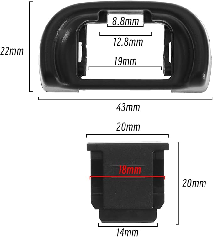 Micro Traders EP-11 Eyecup Eyepiece Viewfinder, Hot Shoe Protective Cover, Compatible with Sony A6000 A6100 A6300 A6400 A6500 A6600 A3500 A3000 A58 NEX-6 ZV1 ZV1 A7C, Etc.