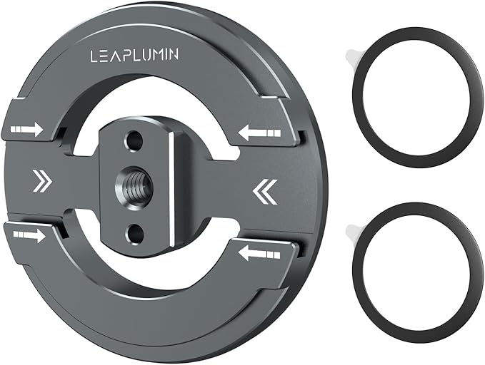 Magnetic Phone Tripod Mount Adapter with Adhesive Magnetic Ring，1/4” Screw Hole Suitable for Ball Head/Tripod，Cold Shoe Design Compatible with Microphone with Hot Shoe Connector