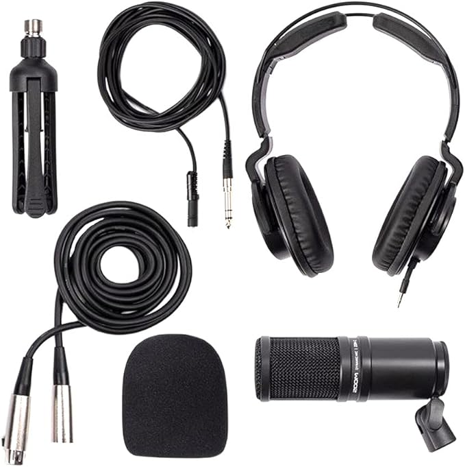 Zoom ZDM-1 Podcast Mic Pack with GFWMICBCBM1000 Microphone Boom Arm and Microphone Pop Filter