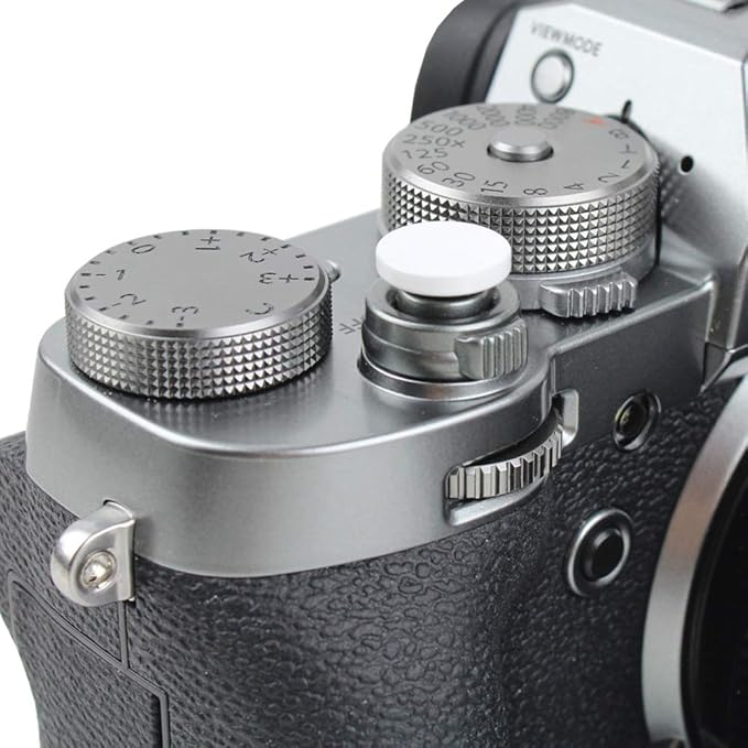 Foto&Tech Soft Shutter Release Button Compatible with Fuji Fujifilm X-T5 X-T4 X-T3 X-T30 X-T30 II X-T20 X-PRO3 X100V X100F X-E4 X-E3 RX1R II RX10 IV III Leica M9 Nikon Df F3 (2 Pieces, BK+WT)