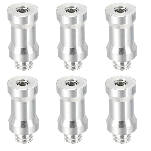 PATIKIL Camera Spigot Screws Converter 1/4" to 3/8" Female to Male, 6 Pack Tripod Screw Adapter Spigot Stud for Light Stand Hot Shoe Cold Shoe Adapter Ball Head Flash, Silver