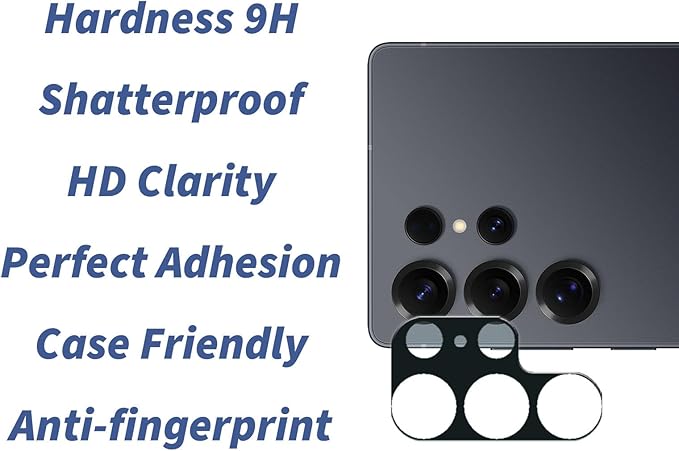XIGTAISEM 3+2Pack for Samsung S25Ultra Screen Protector,[6.9 inch Display] 3Pack Screen Protector and 2 Set Camera Lens Protector,2.5D Curved Edges, Case Friendly Tempered Glass Film,[9H Hardness]