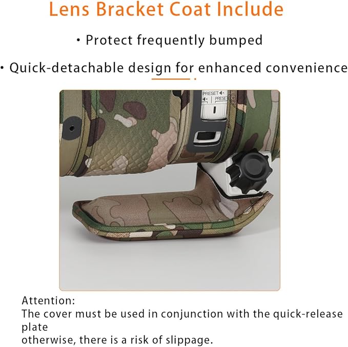 CHASING BIRDS Lens Camouflage Waterproof Coat for Olympus M.ZUIKO Digital ED 50-200mm F2.8 is PRO Rainproof Lens Protective Cover Version IV (Brown Grid)