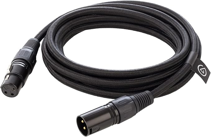 Elgato XLR Cable – Shielded Microphone Cable for Studio Recording and Live Production, Gold-Plated Pins, Male to Female, for Mic and Balanced Analog Line Levels, 10ft/3m