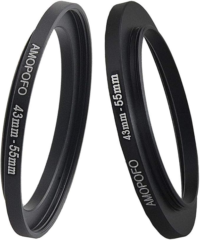43mm Lens to 55mm Camera Filter Ring Compatible with for All Brands 43mm Lens and 55mm UV,ND,CPL Camera Filter Accessories