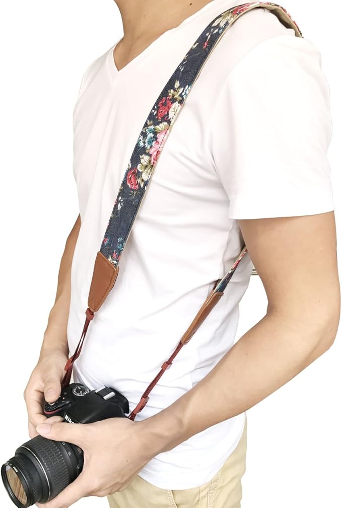 Alled Camera Strap Neck, Adjustable Vintage Floral Camera Straps Shoulder Belt for Women/Men,Camera Strap for Nikon/Canon/Sony/Olympus/Samsung/Pentax ETC DSLR/SLR