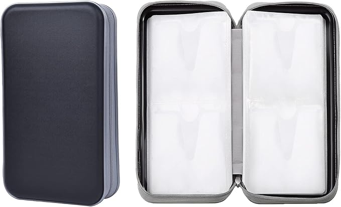 UENTIP CD Case,96 Capacity CD Holder Hard Plastic CD Storage Wallet Protective CD/DVD Case Holder for Car Home Travel (96, Black)
