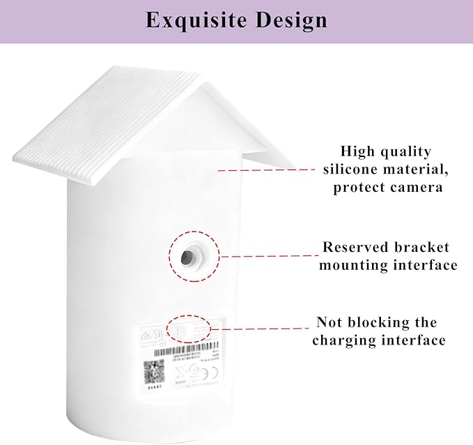 Silicone Cover Compatible with Ring Outdoor Cam Plus(2025 Release),Soft Waterproof & Snowproof Silicone Case,UV & Heat Resistant Sun Rain Shade,White