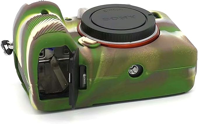 Professional Secure Soft Silicone Camera Case Bag Housing Rubber Body Skin for Sony Alpha A7iii a73 A7R3 A7Riii a7R Mark III a7 Mark III Digital SLR Camera Protective Case (Army Green)