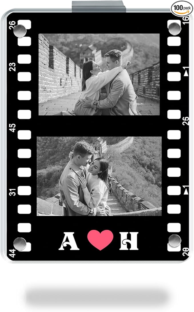 KNOTBOO Valentine Gift for Him – Personalized Car Visor Photo Clip, Custom Couple Picture Holder – Cute Car Charm and Visor Accessory