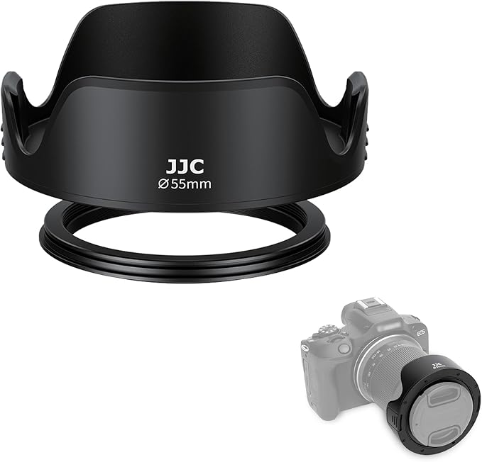 JJC 55mm Tulip Flower Lens Hood for Nikon D3400 D3500 D5600 D7500 with Kit Lens AF-P DX 18-55mm & for Sony A7IV A7 III A7 II A7 with FE 28-70mm, Compatible with a 55mm Filter/Lens Cap